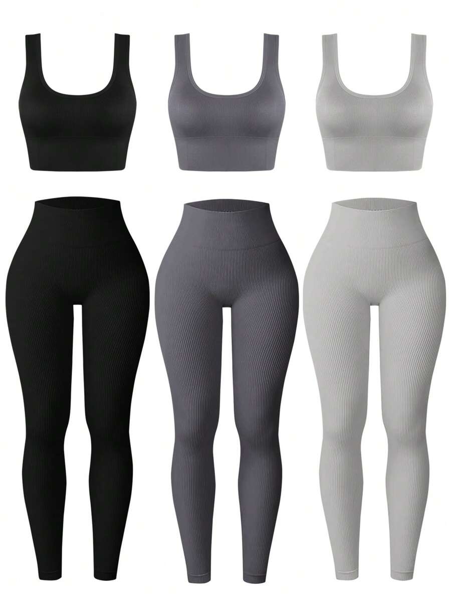 Tank Top Ribbed - Ribbed Seamless Tank Top And High
