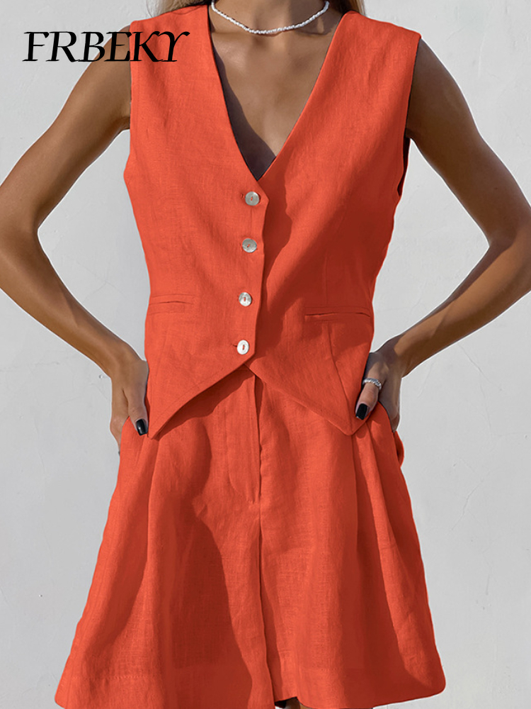New Cotton Linen Vest Short Se - Sleeveless Undershirt บทวิจารณ์และราคา