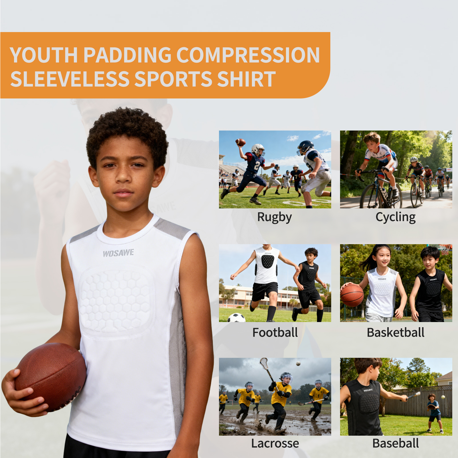 WOSAWE Boys Youth Baseball Che - Sleeveless Undershirt บทวิจารณ์และราคา