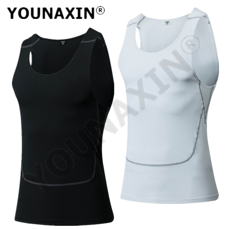 Men Black Sport Skinny Vest Ti - T Shirt Tight Fit บทวิจารณ์และราคา