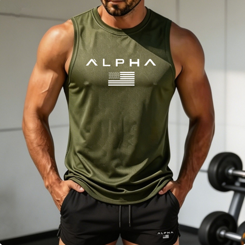 2026 Alpha Men's Printed Round - Sleeveless Undershirt บทวิจารณ์และราคา