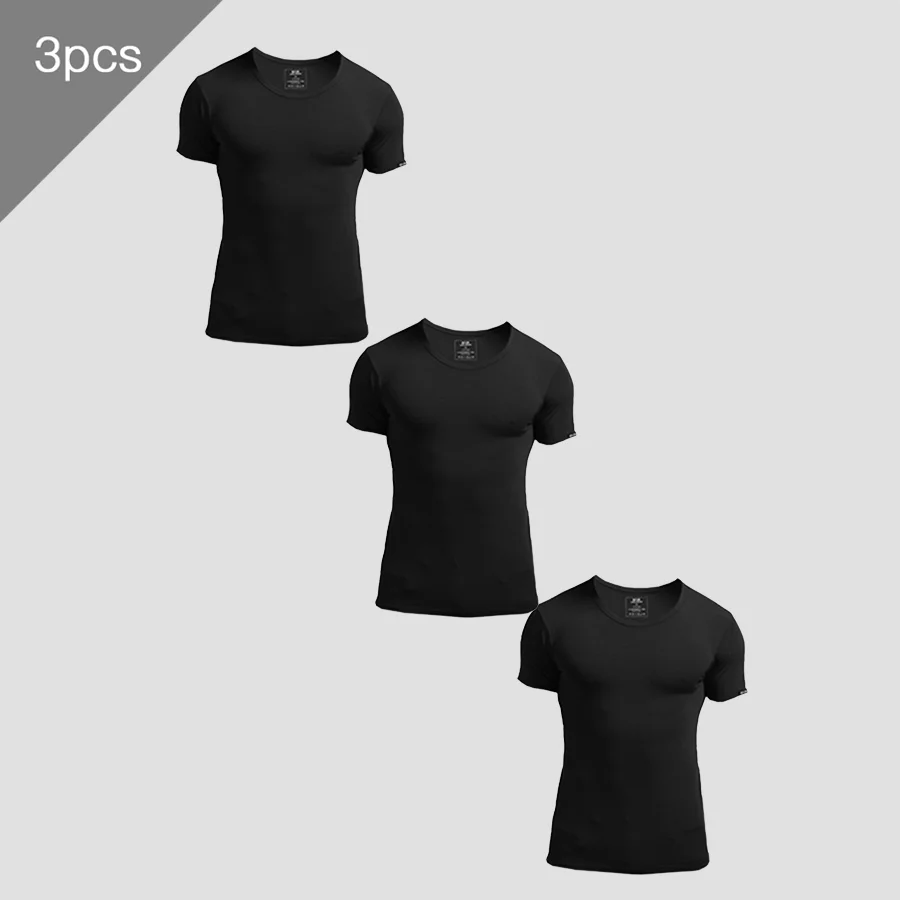 3PCS Men's Summer Short Sleeve - Undershirt Crew Neck บทวิจารณ์และราคา
