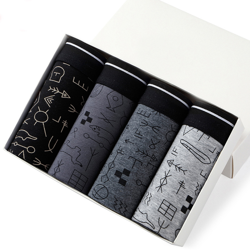 4pcs Men's Panties Sexy Shorts - Boxer Brief Pack Cotton บทวิจารณ์และราคา