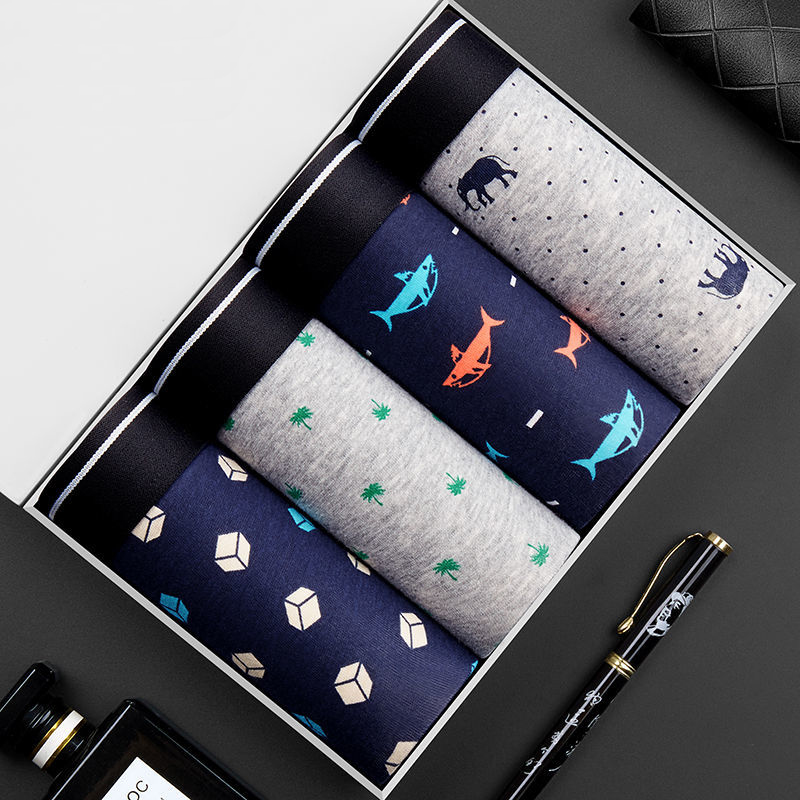 4pcs Men's Panties Sexy Shorts - Boxer Brief Pack Cotton บทวิจารณ์และราคา