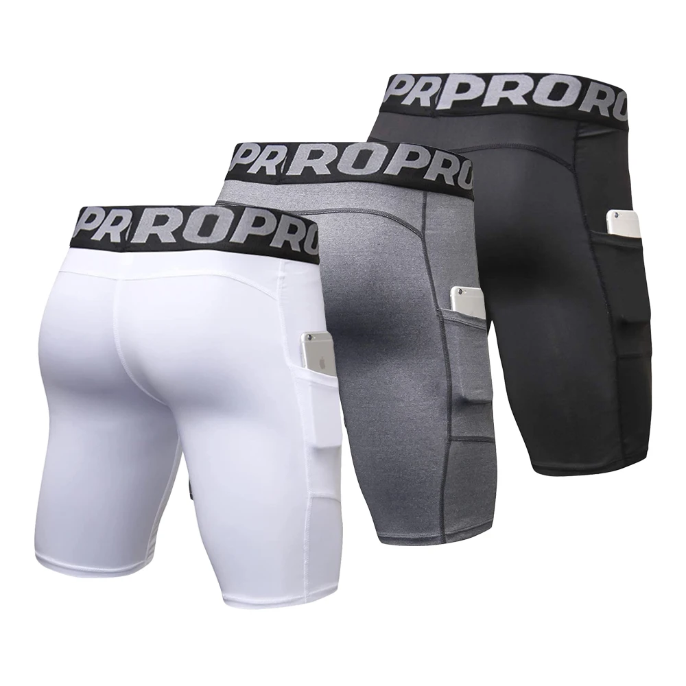 Mens Gym Shorts with Pockets W - Compression Shorts Athletes บทวิจารณ์และราคา