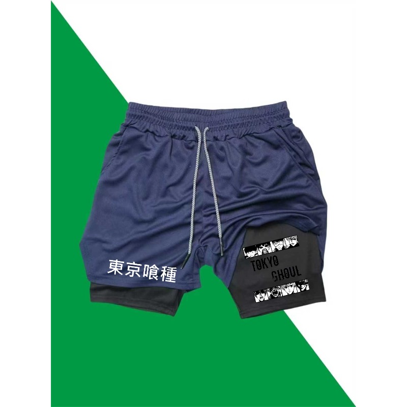 Tokyo Ghoul Print 2in1 Running - Compression Shorts Athletes บทวิจารณ์และราคา