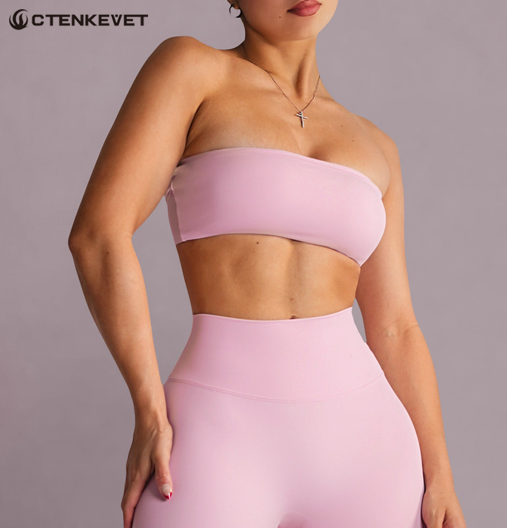 Strapless Sports Bra Gym Crop  - Quick Dry Underwear บทวิจารณ์และราคา