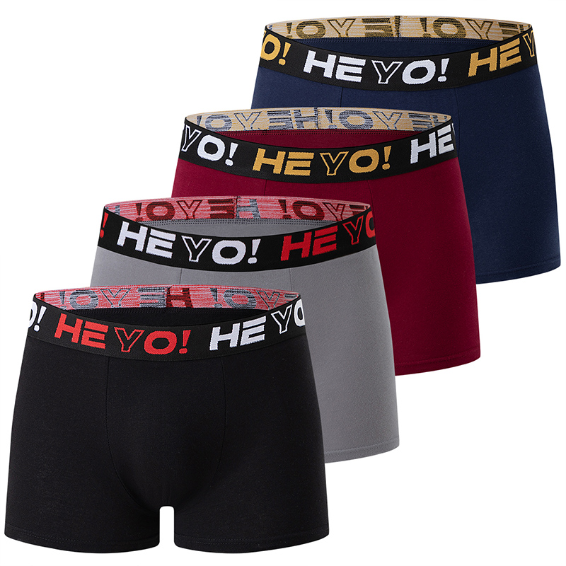 4-piece set of men's solid col - Boxer Brief Pack Cotton บทวิจารณ์และราคา