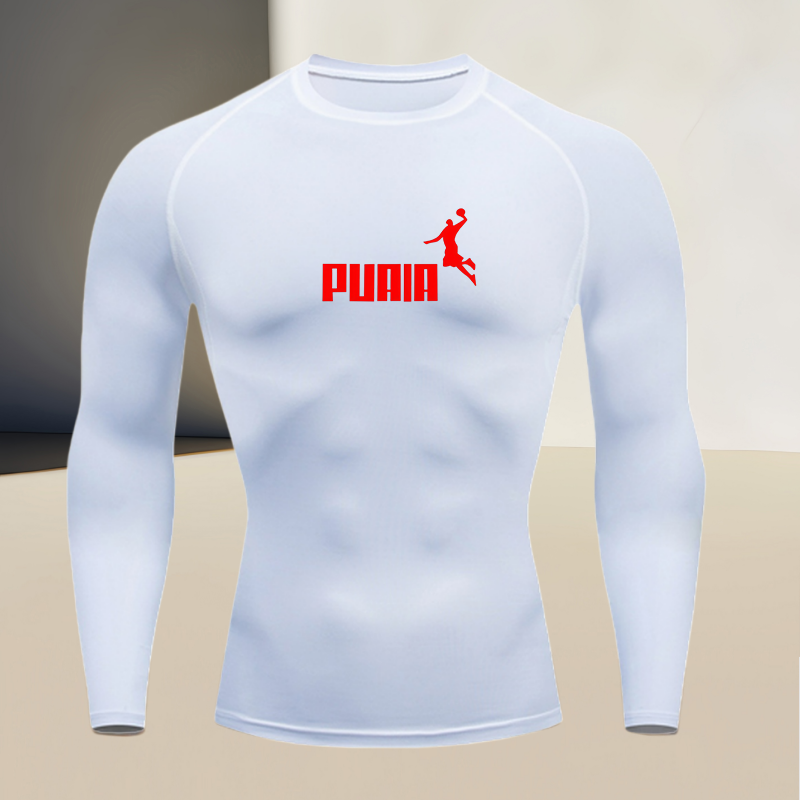 Men's long sleeved round neck  - T Shirt Tight Fit บทวิจารณ์และราคา