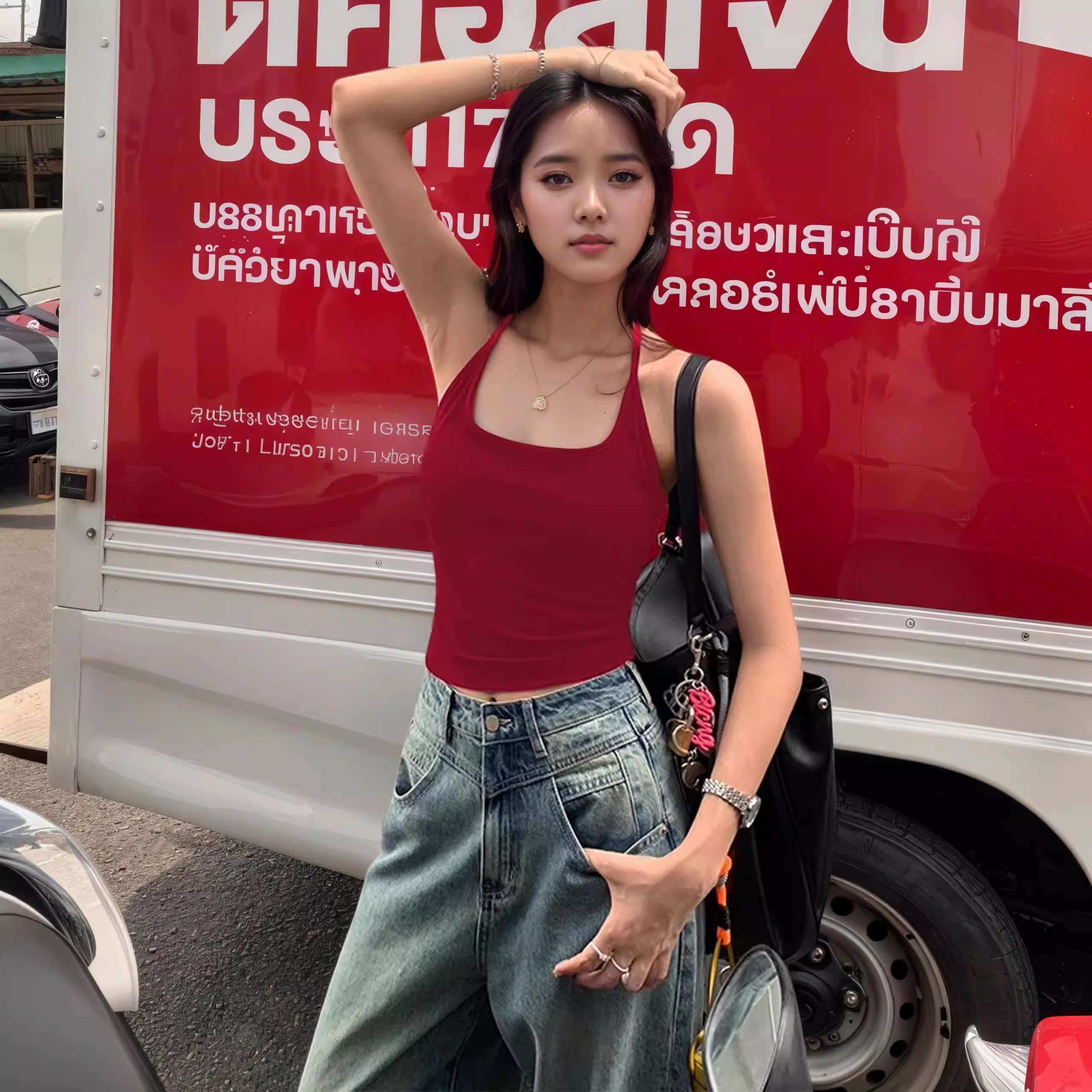Women's Color-Blocked Thin-Str - Suspender Tank Top บทวิจารณ์และราคา