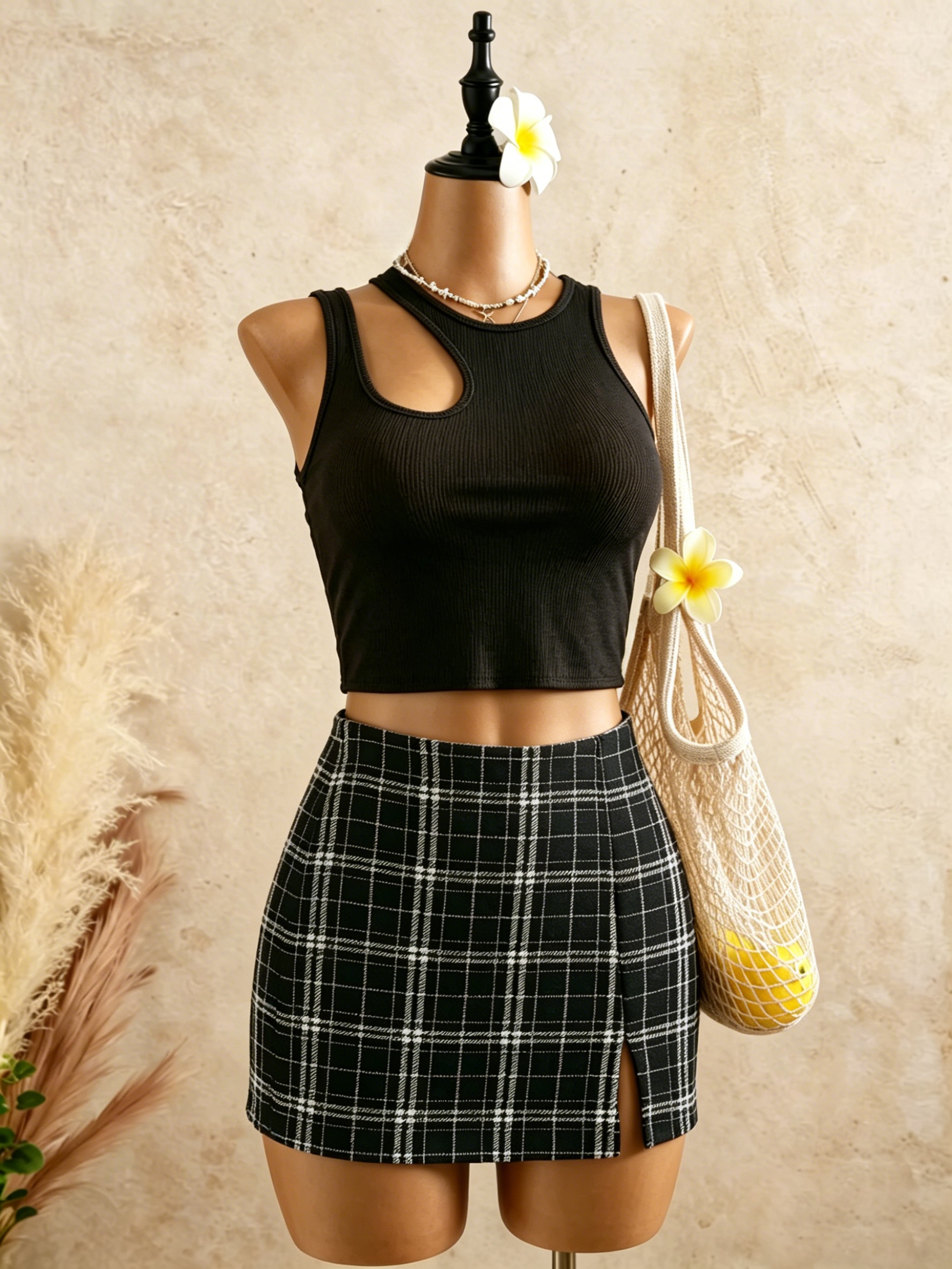 2 Piece Outfits Women Cutout R - Tank Top Ribbed บทวิจารณ์และราคา